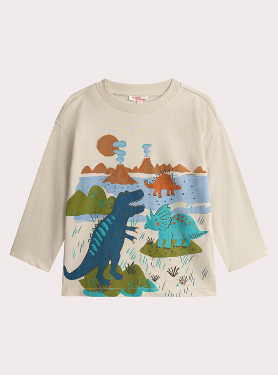 T-ShirtWeiße Dinosaurier-Animation für Jungen  VOKLITEE2 / 24W90241TML632