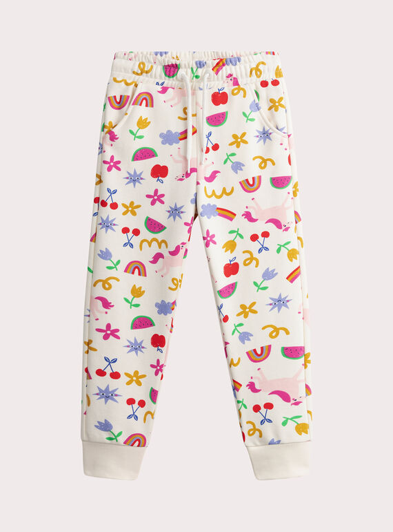 Jogginganzug in Naturweiß mit buntem Print WAJOBAJOG2 / 25S901I1JGB001