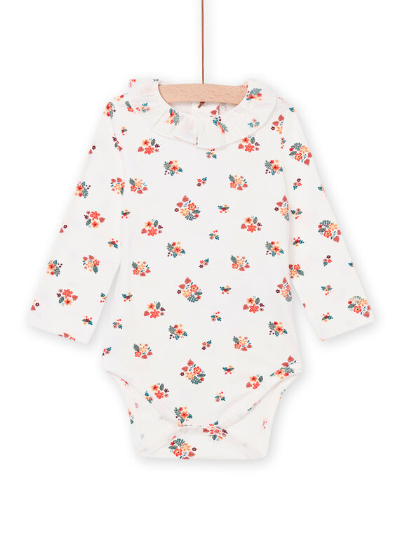Body mit Blumenmuster und Rüschenkragen PIPRIBOD / 22WG09P1BOD001