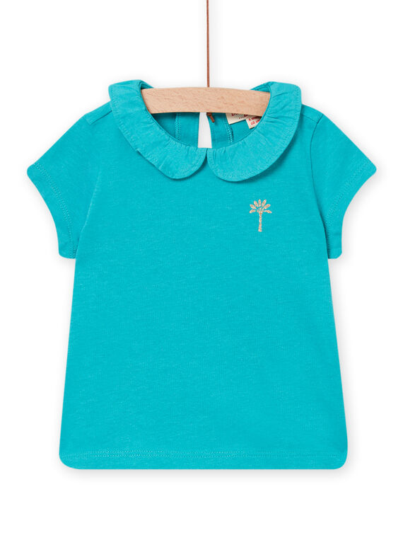 Türkisfarbenes Baby Mädchen-T-Shirt NIJOBRA8 / 22SG09C2BRA202