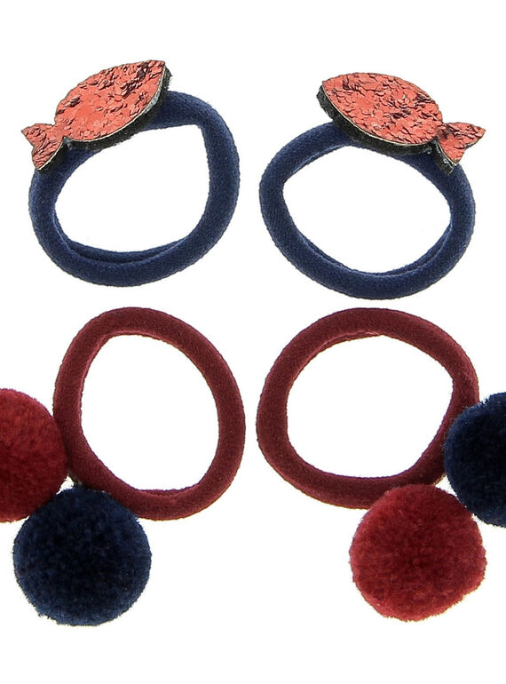 Set of girls' hair elastics DYANAUELA2 / 18WI01G2ELA099