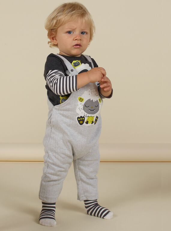 Grauer Chevron-Overall für Baby Junge MUHISAL / 21WG10U1SAL943