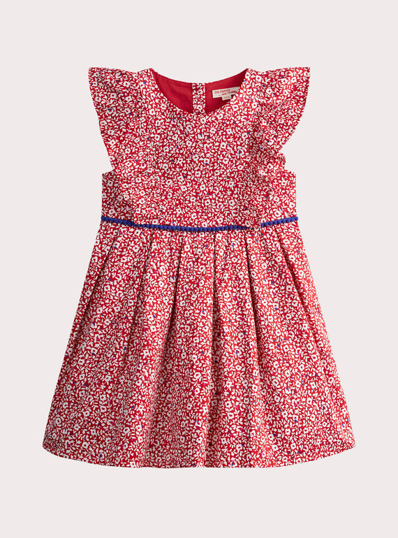 Kleid in Rot mit weißem Blumen-Print WAPAROB3 / 25S90112ROB001
