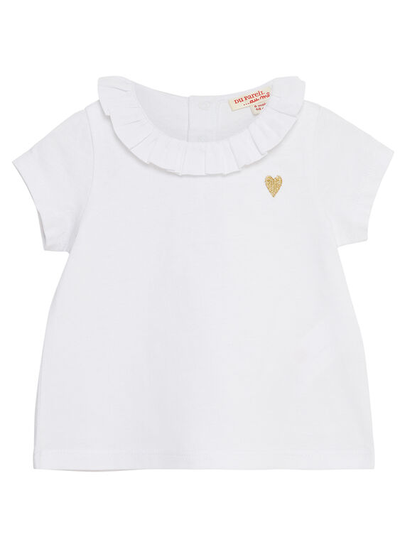 Weißes kurzärmeliges Baby-Jäckchen für Mädchen JIJOBRA6 / 20SG09T1BRA000