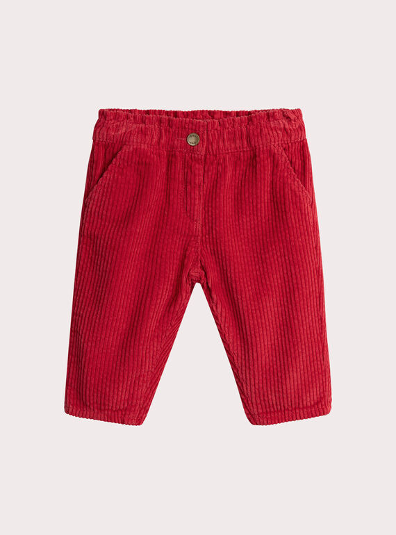 Rote Hose aus Samt für Baby Mädchen  VIROPAN1 / 24WG09P1PANF505