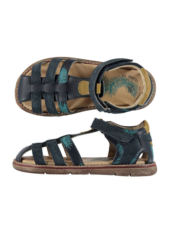 Sandalen aus Leder für draußen Jungen FGSANDPALM / 19SK36D3D0E070