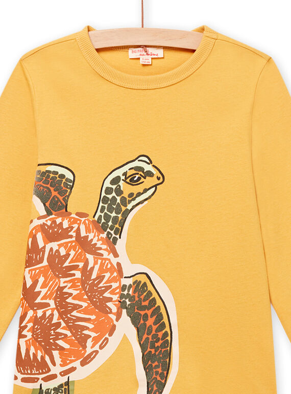 Gelbe Schildkröte Stickerei T-Shirt Kind Junge NOVITEE3 / 22S902M2TMLB107