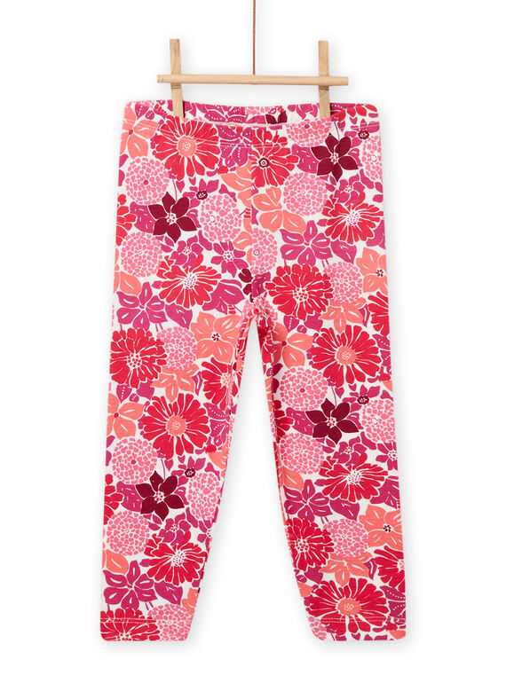 Rosa Leggings mit Blumendruck für Kind Mädchen NYAFLALEG / 22SI01R1CAL001
