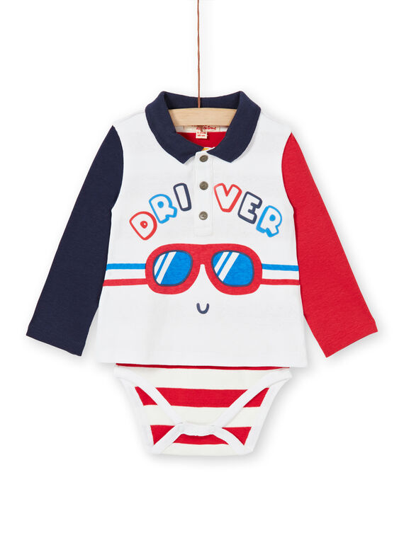 Off-weißer Baby-Junge-Bodysuit LUHABOD1 / 21SG10X2BOD001