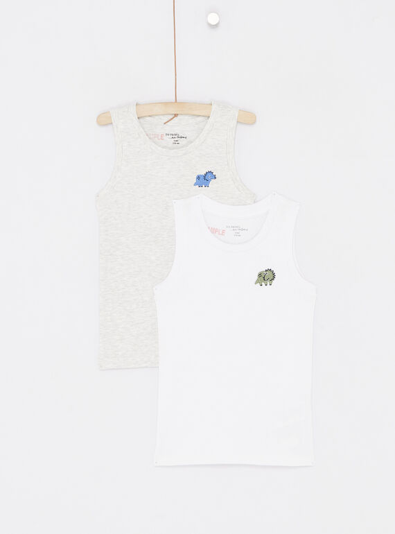 Set aus 2 weißen Tank Tops für Jungen SEGODELDIN / 23WH1261HLI000