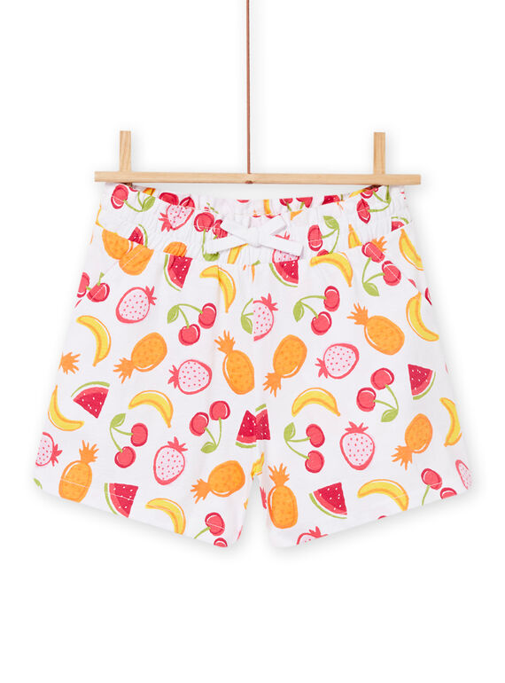 Kind Mädchen rosa Shorts mit Fruchtaufdruck NAJERSHORT2 / 22S901C6SHO000