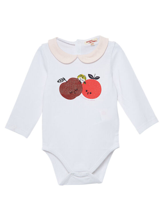 Naturweißer langärmeliger Baby-Body für Mädchen JIVIBODY / 20SG09D1BOD001
