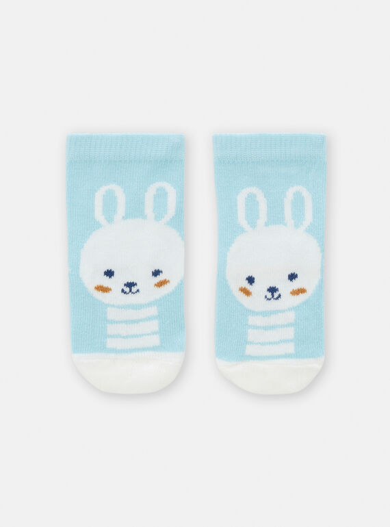 Azurblaue Socken mit Hasenmuster für Baby-Jungen TYUDECHO / 24SI1082SOQC201