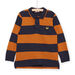 Polo-Shirt mit blauen und senffarbenen Streifen