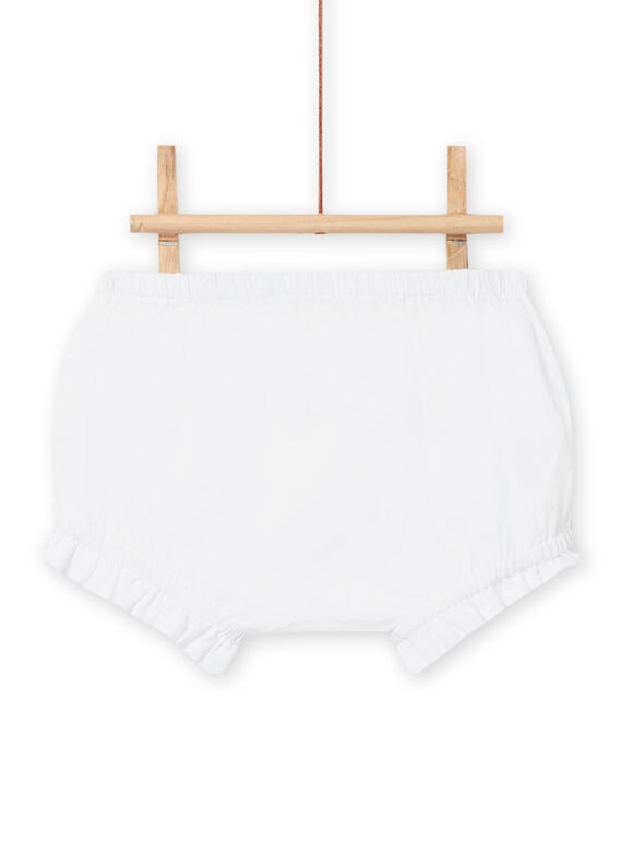 Baby Mädchen weißer Bloomer mit Rüschen NIJOBLOO / 22SG09C1BLR000