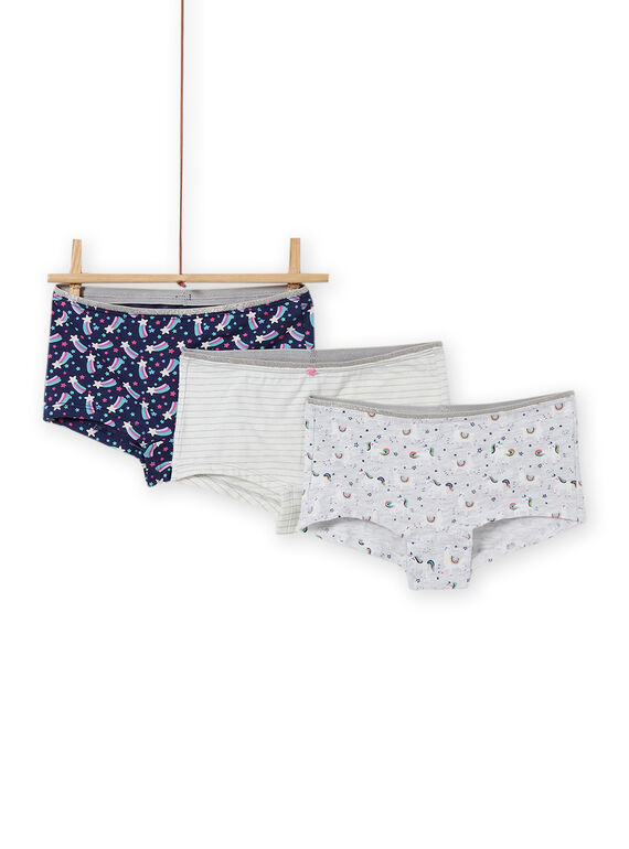 Set aus 3 sortierten Einhorn-Shortys für Mädchen MEFAHOTLAM / 21WH11C2SHYJ920