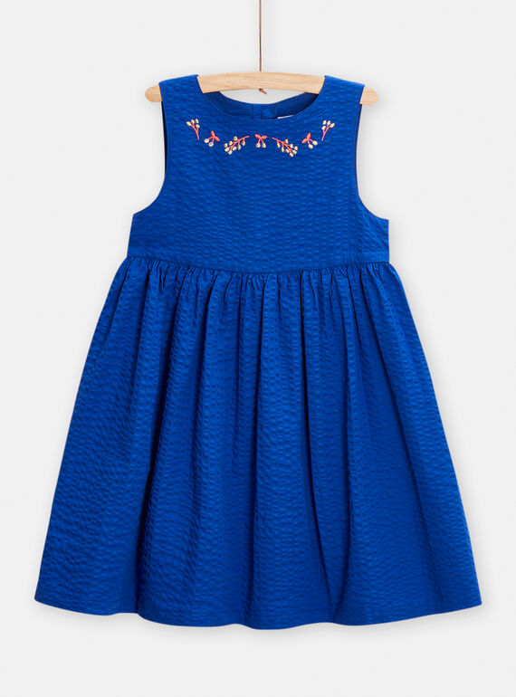 Blaues Kleid für Mädchen TAPAROB3 / 24S90122ROBC207