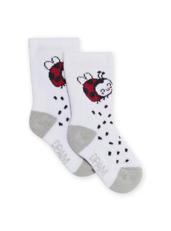 Weiße Socken mit Marienkäfer Design Geburt gemischt NOU1CHO2 / 22SF4241SOQ000