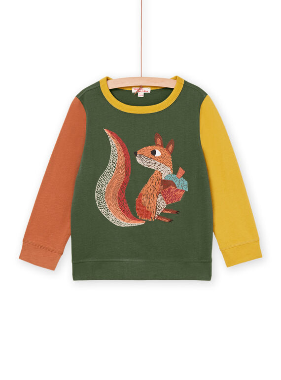 Zweifarbiges Langarmshirt mit Eichhörnchen-Muster PORHUTEE2 / 22W902Q2TML609
