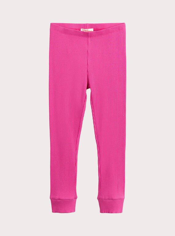 Rosa gerippte Leggings für Mädchen  VYAJOLEG6 / 24WI01G3CAL030