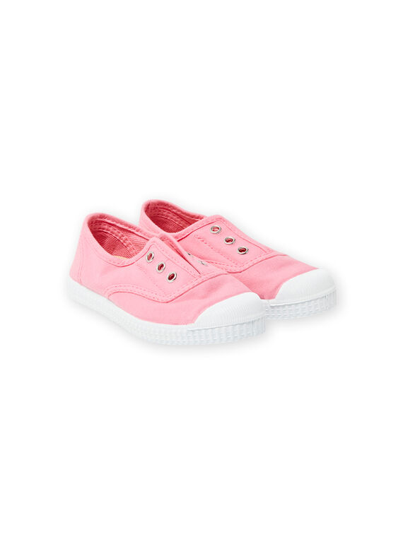 Mädchen rosa Baumwolle Leinwand Tennisschuhe LFTENROSE / 21KK3544D16030