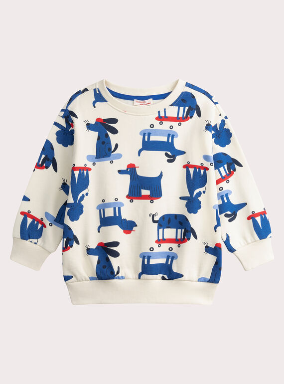 Sweatshirt Naturweiß mit Hundeprint  WOKASWE / 25S90231SWE005