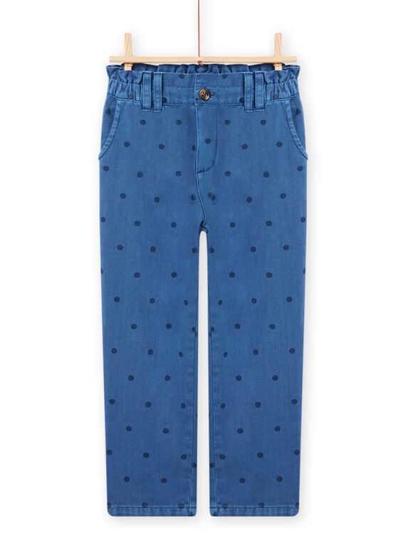 Kind Mädchen Paperbag Twill Hose blau Bondi Druck NAGAPANT / 22S901O1PANC220