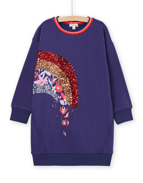 Sweatshirtkleid mit Regenbogenmotiv und Pailletten RAPUROB2 / 23S901L2ROB703