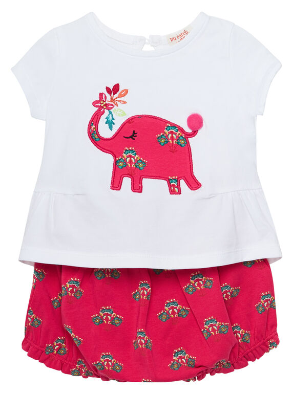Baby-Kombination aus T-Shirt und Shorts für Mädchen JIBOENS / 20SG09H1ENS000