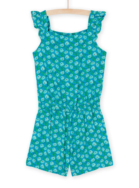 Türkisfarbener Jumpsuit mit Blumendruck RABALCOMB / 23S901W1SACC217