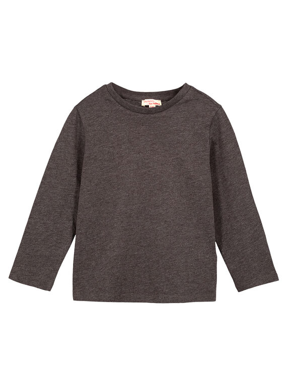 Langarm-T-Shirt Uni ANTHRAZITGRAU MELIERT GOESTEE4 / 19W902U4D32944