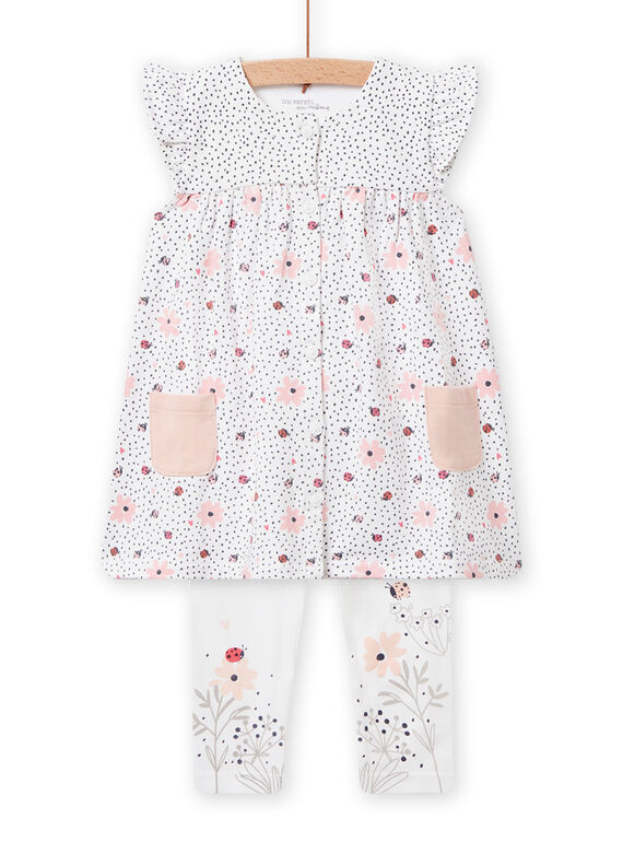 Blumendruck Kleid und Leggings Set für ein neugeborenes Mädchen NOU1ENS5 / 22SF0341ENS000