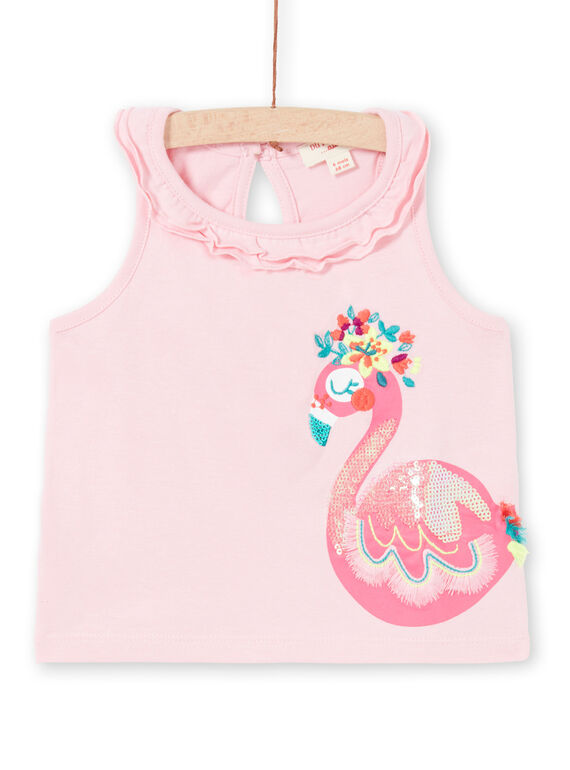 Baby Girl Pink Ruffle Tank Top LIBONDEB / 21SG09W1DEBD318