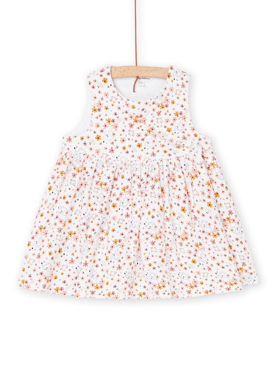 Weißes Kleid mit Fantasiedruck ROU2ROB / 23SF03I1ROB000