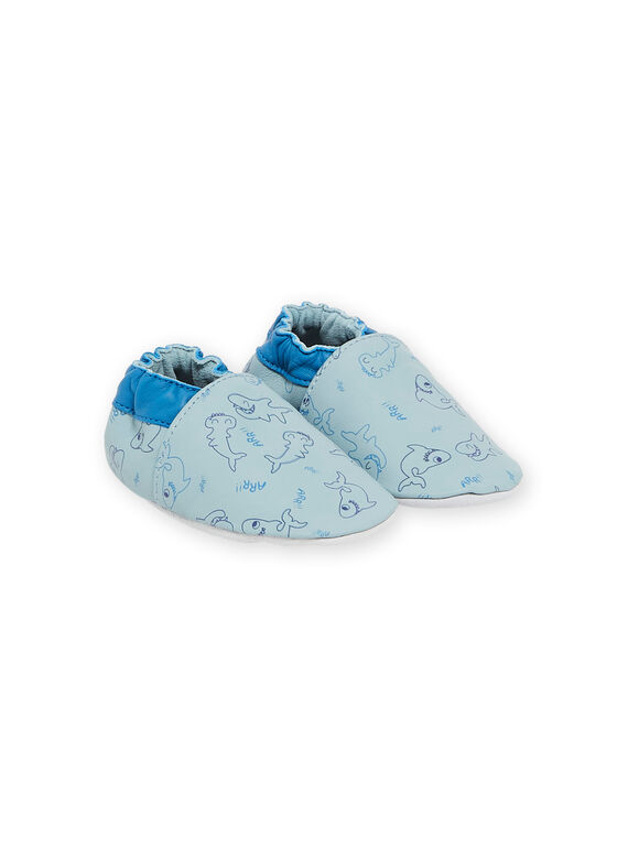 Azurblaue Hausschuhe aus Leder RUCHOSHARK / 23KK3842D3SC201