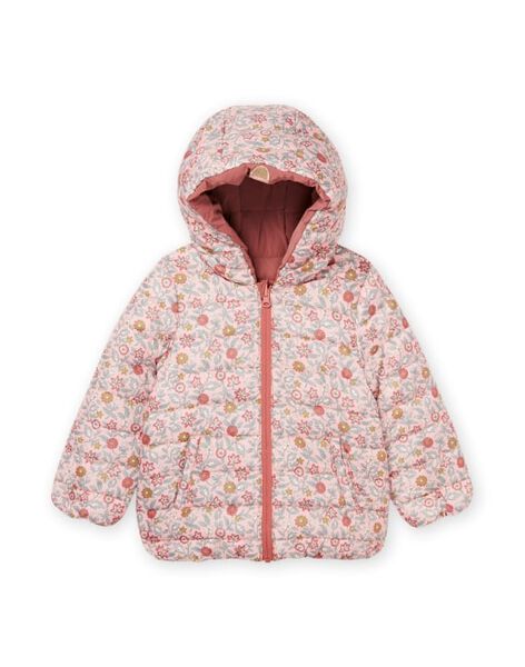 Reversible Kapuzenjacke mit einfarbiger Seite und Seite mit Blumenmuster PAFOXDOUNE / 22W901F3D3ED321