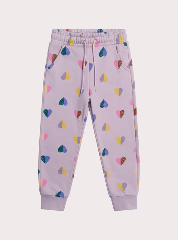 Jogginghose, lila mit Herzchen-Print XAJOBAJOG1 / 25W901E2JGBH707