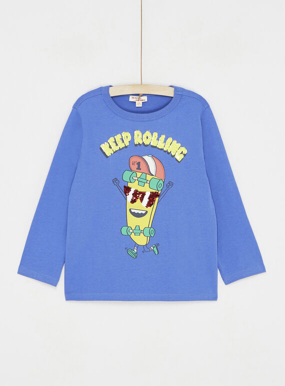 Veilchenblaues T-Shirt mit Skateboard-Animation SOLINTEE1 / 23W902H2TML221