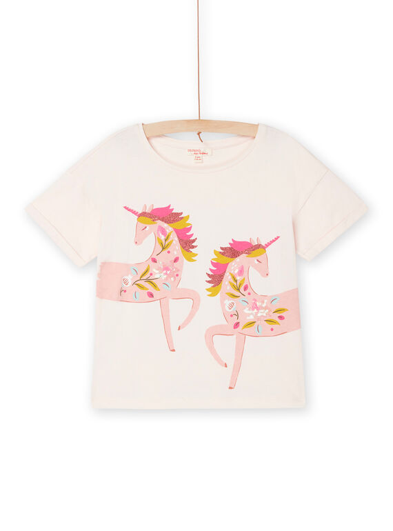 T-Shirt in Dragee-Rosa mit Einhorn-Animation RAMAGTI3 / 23S901T3TMCD310