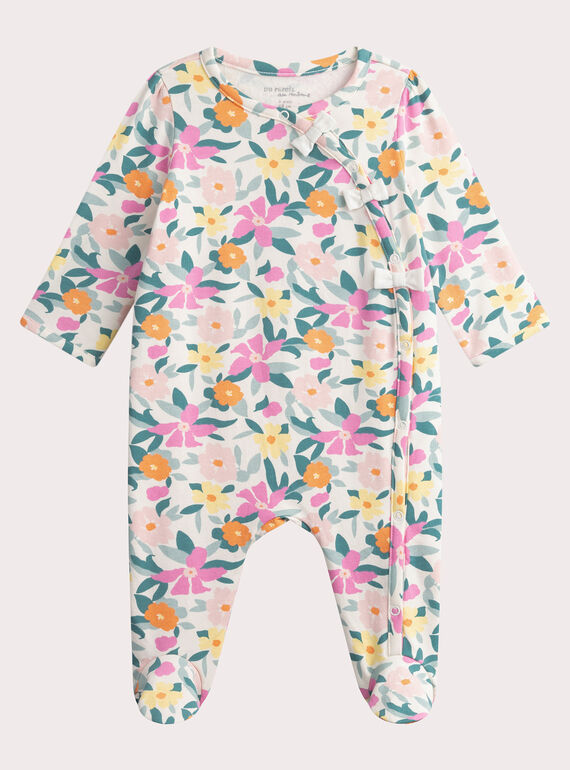 Bedruckter Baby-Strampler in Naturweiß für Mädchen WEFIGREAOP / 25SH1392GRE001