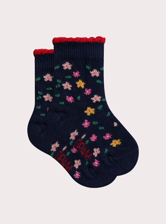 Blumen-Marine-Socken für Mädchen  VYIROSOQ / 24WI09H3SOQ070
