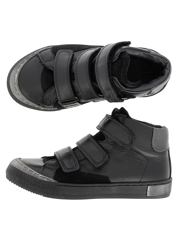 Boys' leather city trainers DGBASTRIV1 / 18WK36TAD3F090