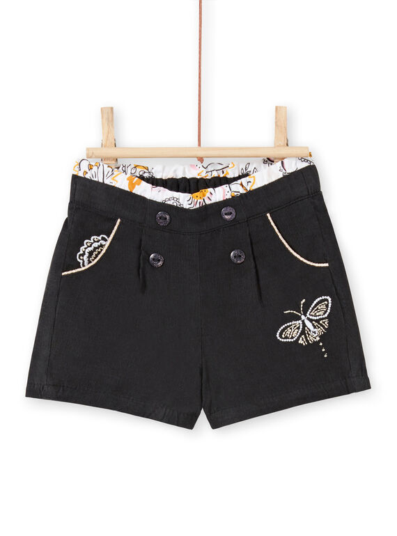 Baby Mädchen anthrazit Samt Shorts LIPOESHO / 21SG09Y1SHOJ916