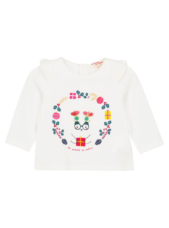 Langarm-T-Shirt mit gerafften Ärmeln Baby Mädchen GINOTEE / 19WG09V1TML001