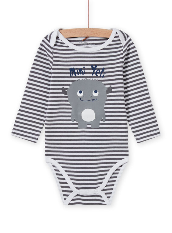 Baby Boy Langarm Streifen Bodysuit mit Yeti Design MEGABODYET / 21WH14C4BDLJ918