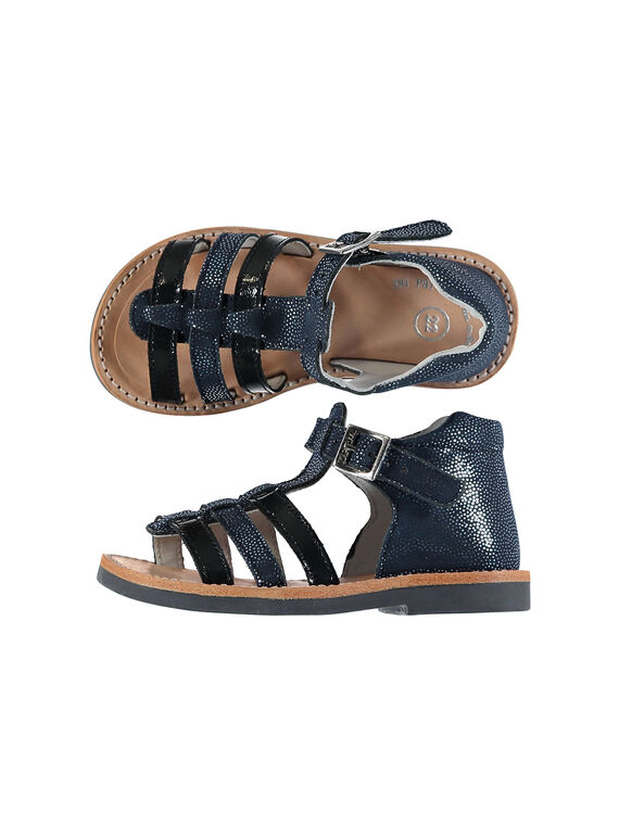 Sandalen aus Leder für draußen Babys Mädchen FBFSANDBEL2 / 19SK37K3D0E070