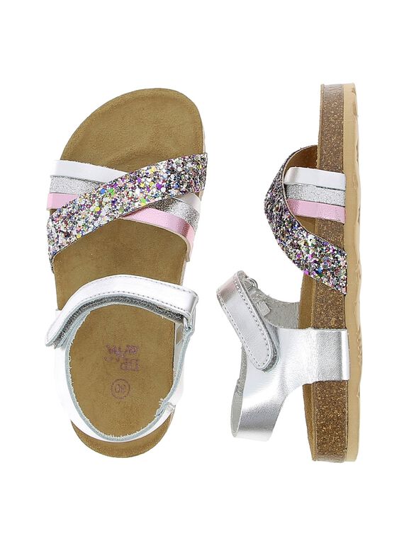 Girls' leather sandals CFNUMULTI / 18SK35WOD0E099