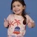 Kurzärmeliges Wendepailletten-T-Shirt für Kinder Mädchen
