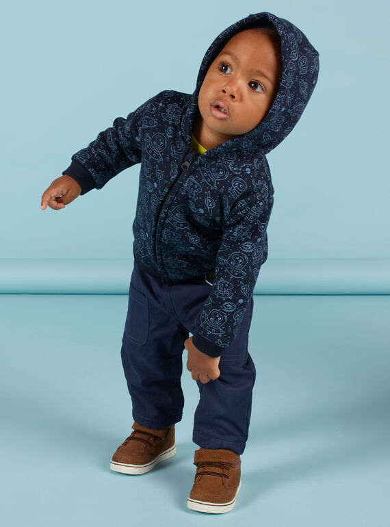 Blaue schwarze Weste mit Weltraummotiv für Baby Boy MUPLAGIL / 21WG10O1GILC243
