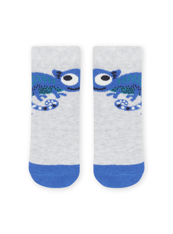 Grau melierte Socken mit Chamäleonmuster RYUBALCHO1 / 23SI1094SOQ943